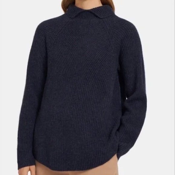 Theory Cashmere Moving Rib Turtleneck Sweater - Picture 1 of 10